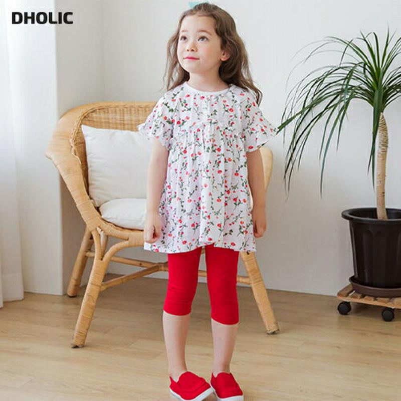 パターンフレアTシャツ&レギンスSET(ホワイト/レッド) p001936 キッズ 【3~8才】【SET】【韓国 ファッション 