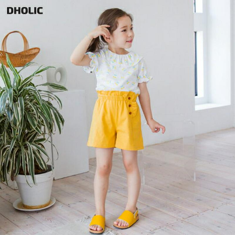 チェリー柄Tシャツ&パンツSET(イエロー/マスタード) p001927 キッズ 【3~8才】【SET】【韓国 ファッション セ