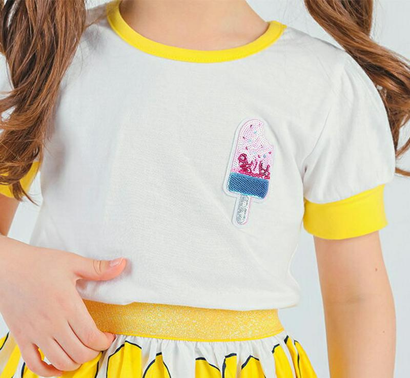 アイススパンコールTシャツ p002064 キッズ 【3~8才】【tops】【韓国 ファッション トップス Tシャツ カットソー ラウンドネック ハーフスリーブ 半袖 ロゴ 子供 学生服 ジュニア服 ジュニア 春 夏】【KIDS】