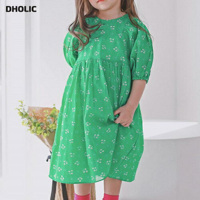 花柄ワンピース p001609 キッズ 【3~8才】【ops】【韓国 ファッション ワンピース フレアワンピース Aライン フレ