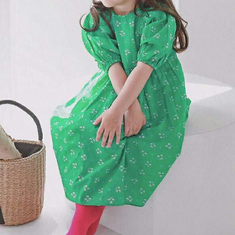 花柄ワンピース p001609 キッズ 【3~8才】【ops】【韓国 ファッション ワンピース フレアワンピース Aライン フレ