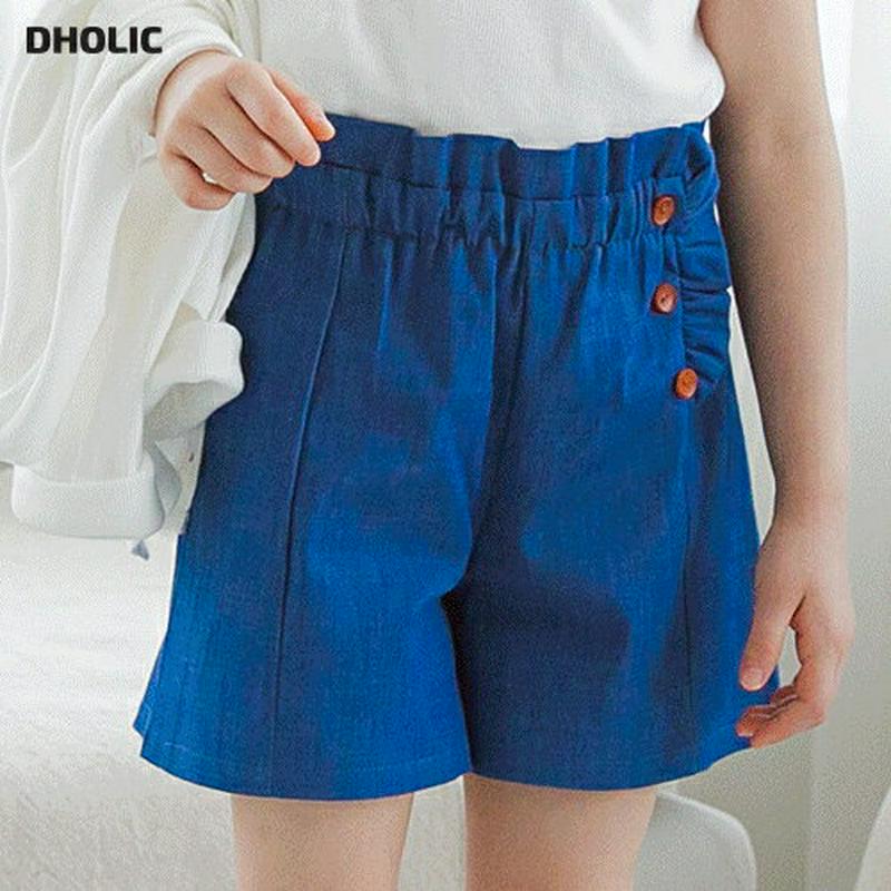フリルボタンポイントパンツ p001838 キッズ 【3~8才】【pt】【韓国 ファッション ボトムス パンツ ハーフパンツ シ