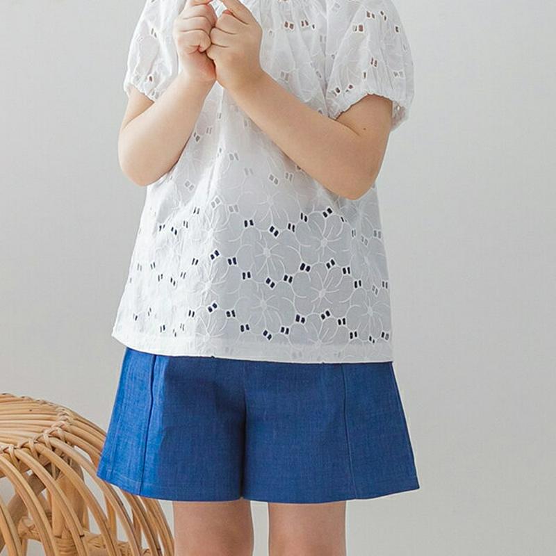 フリルボタンポイントパンツ p001838 キッズ 【3~8才】【pt】【韓国 ファッション ボトムス パンツ ハーフパンツ シ