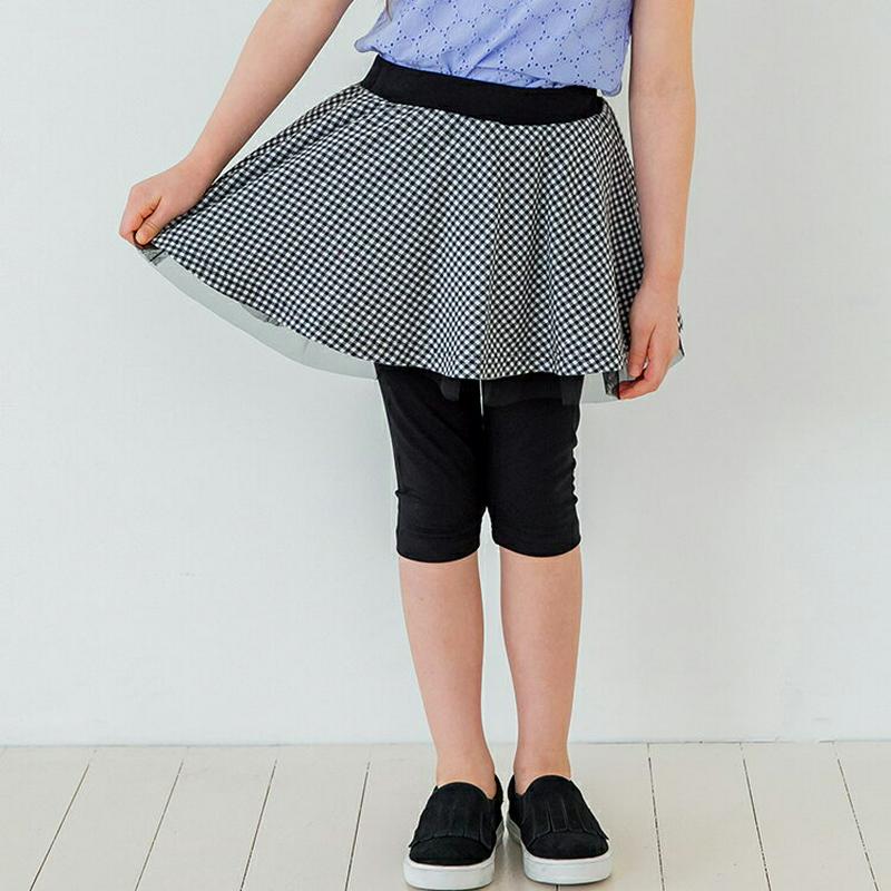 チェックチュールスカートレギンス p001825 キッズ 【3~8才】【pt】【韓国 ファッション ボトムス レギンス スカート