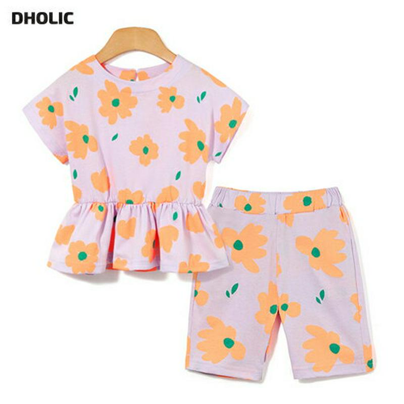 花柄フレアTシャツ&パンツSET・p002121 キッズ【3~8才】【set】【セットアップ setup トップス Tシャツ 半袖 フレア フレアトップス ハーフパンツ 半ズボン パンツ ズボン 花柄 フラワー 女の子 子供 こども 子供服 こども服】【KIDS】