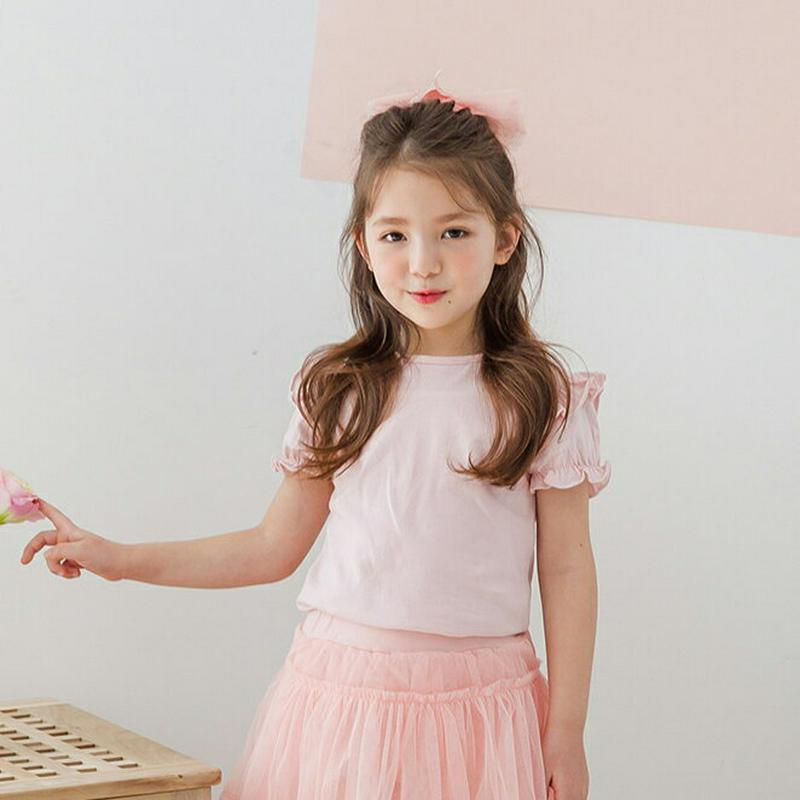 フリルスリーブTシャツ p001812 キッズ 【3~8才】【tops】【韓国 ファッション トップス Tシャツ カットソー ラ