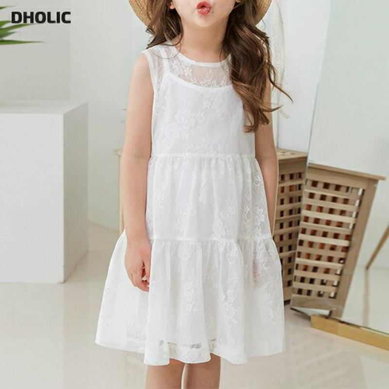 キャミ&レースティアードワンピース p001819 キッズ 【3~8才】【ops】【韓国 ファッション ワンピース フレアワンピ