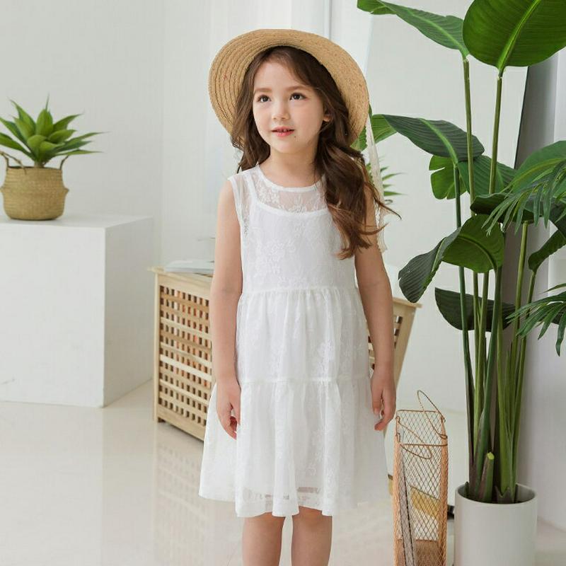 キャミ&レースティアードワンピース p001819 キッズ 【3~8才】【ops】【韓国 ファッション ワンピース フレアワンピ