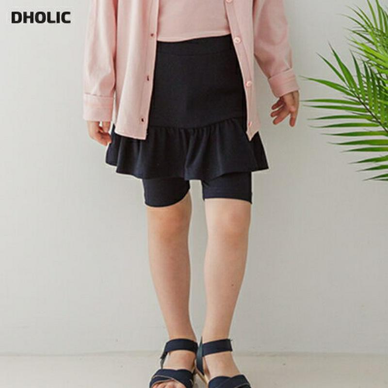 フレアヘムスカートレギンス(ネイビー) p001814 キッズ 【3~8才】【pt】【韓国 ファッション ボトムス レギンス ス