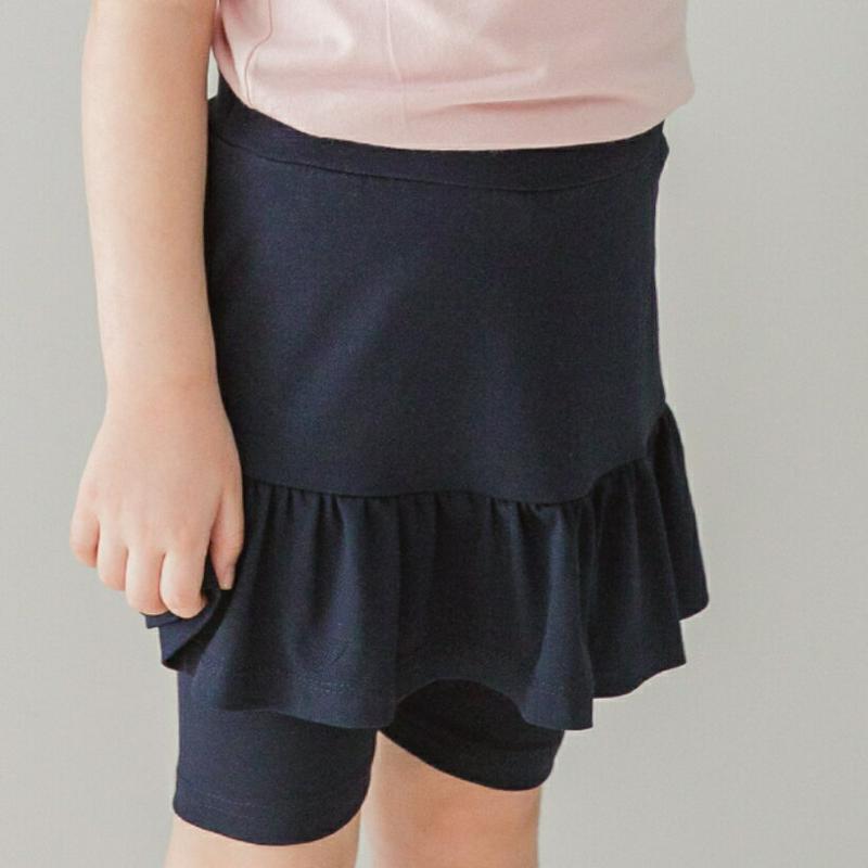 フレアヘムスカートレギンス(ネイビー) p001814 キッズ 【3~8才】【pt】【韓国 ファッション ボトムス レギンス ス