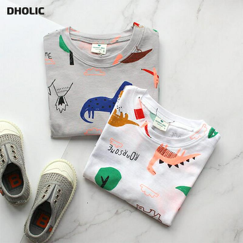 Dinosaur半袖Tシャツ p001859 キッズ 【3~8才】【tops】【韓国 ファッション トップス Tシャツ カットソー ラウンドネック ハーフスリーブ 半袖 ダイナソー 恐竜 柄 パターン 子供 学生服 ジュニア服 ジュニア 春 夏】【KIDS】