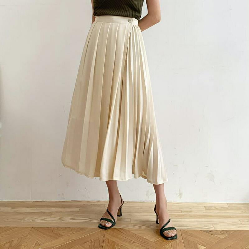 アンバランスプリーツスカート・全2色・b56029 レディース 【sk】【スカート ロング ロングスカート プリーツ プリーツス