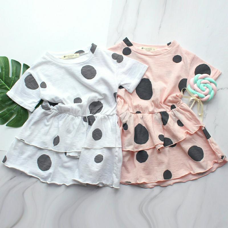 ドットティアードワンピース p001861 キッズ 【3~8才】【ops】【韓国 ファッション ワンピース フレアワンピース A