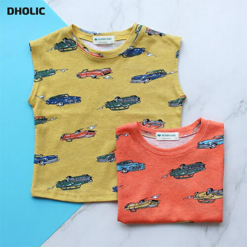 カープリントスリーブレス p001951 キッズ 【3~8才】【tops】【韓国 ファッション トップス スリーブレス ノースリ