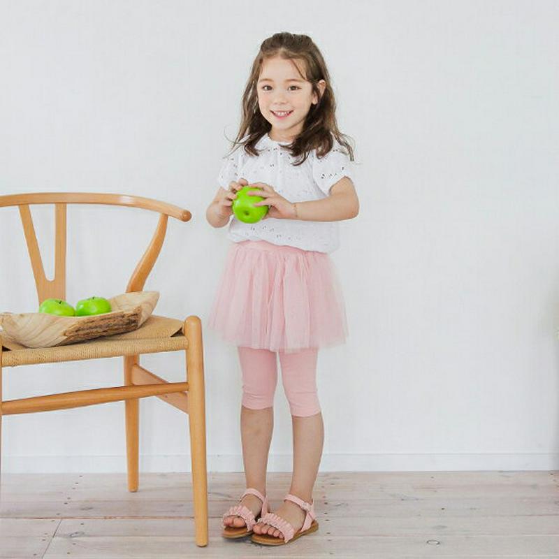 チュールスカートレギンス(ピンク)・p001929 キッズ【3~8才】【pt】【スカートレギンス スカート レギンス チュール 