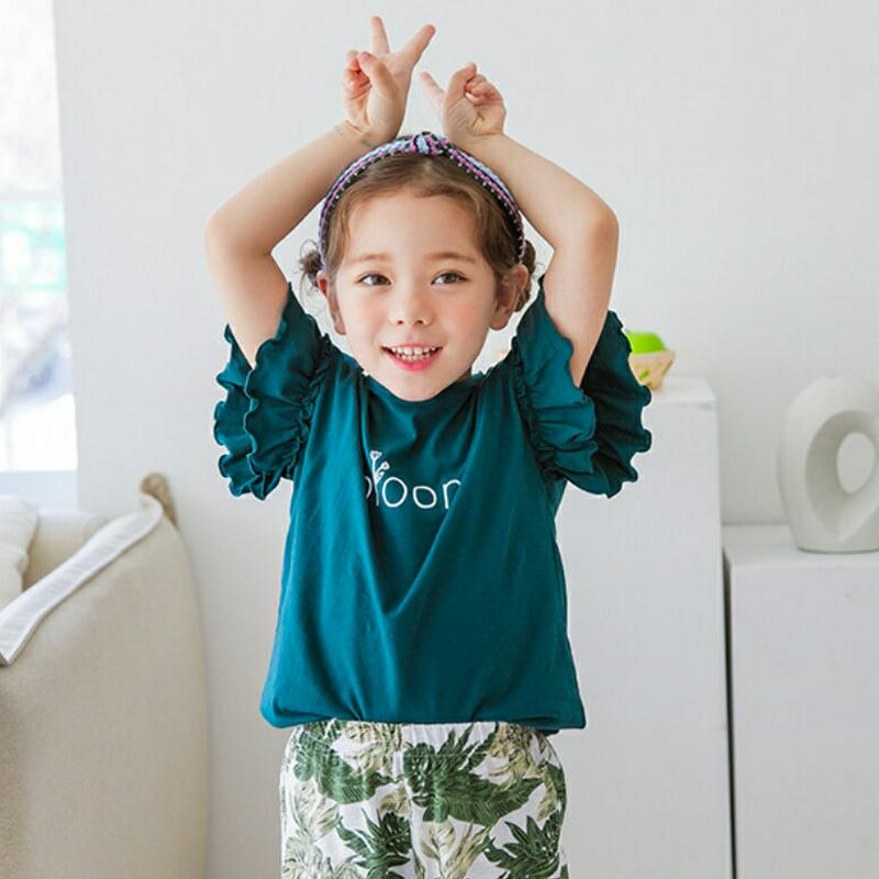 レタリングウェーブラインTシャツ(カーキ)・p001921 キッズ【3~8才】【tops】【トップス Tシャツ 半袖 レタリング
