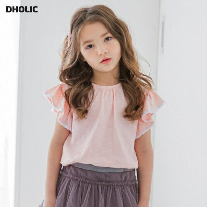 レースフリルスリーブTシャツ(ピンク)・p001972 キッズ【3~8才】【tops】【トップス Tシャツ フリル フリルスリー