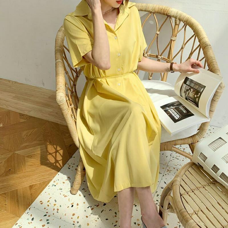 ストラップ付シャツワンピース・全3色・t56020 レディース 【ops】【ワンピース ミディ丈 ミディワンピース 半袖 シャツ