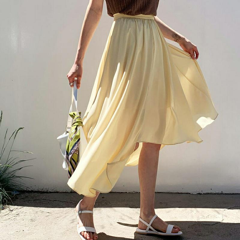 アンバランスフレアスカート・全3色・b56027 レディース 【sk】【スカート ミディ丈 ミディスカート アンバランス フレア