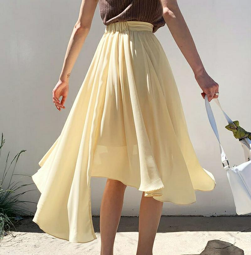 アンバランスフレアスカート・全3色・b56027 レディース 【sk】【スカート ミディ丈 ミディスカート アンバランス フレア