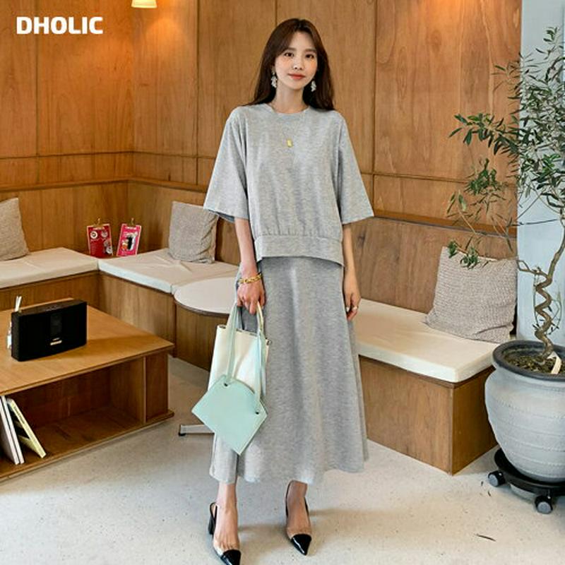 スウェット&スカートSET・全2色・b56021 レディース 【ops】【セットアップ setup トップス スウェット トレー