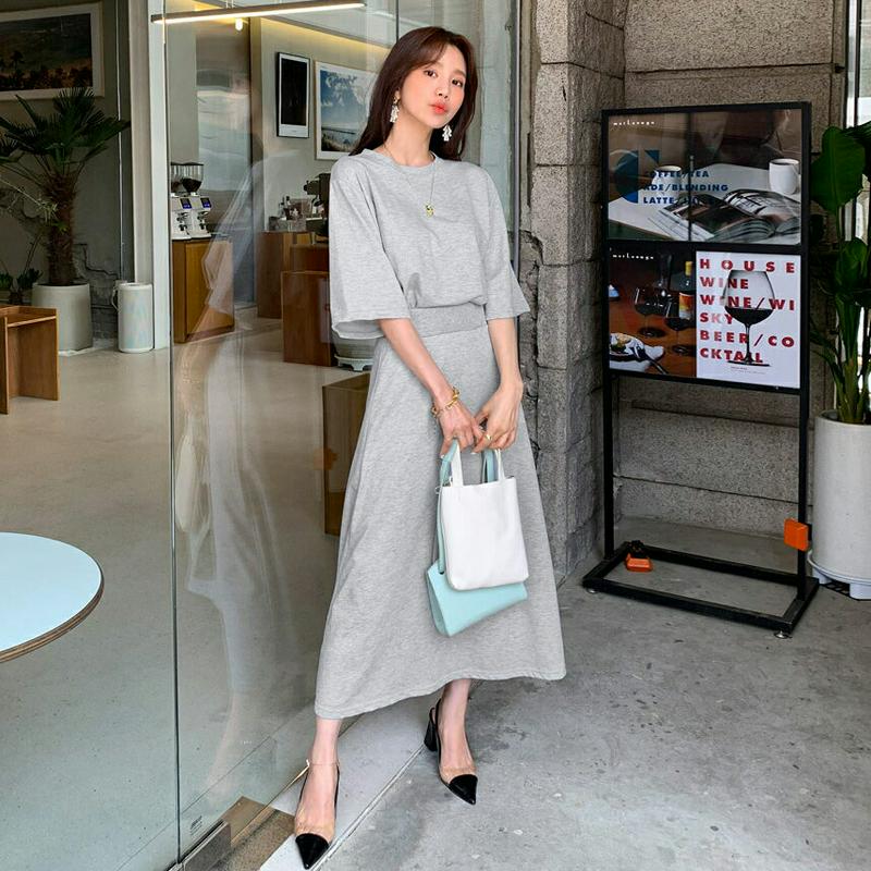 スウェット&スカートSET・全2色・b56021 レディース 【ops】【セットアップ setup トップス スウェット トレー