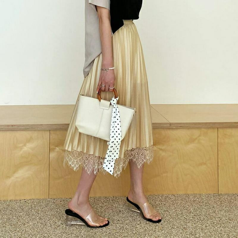 レースプリーツリバーシブルスカート・全4色・b62165 レディース【sk】【スカート ミディ丈 ミディスカート リバーシブル 