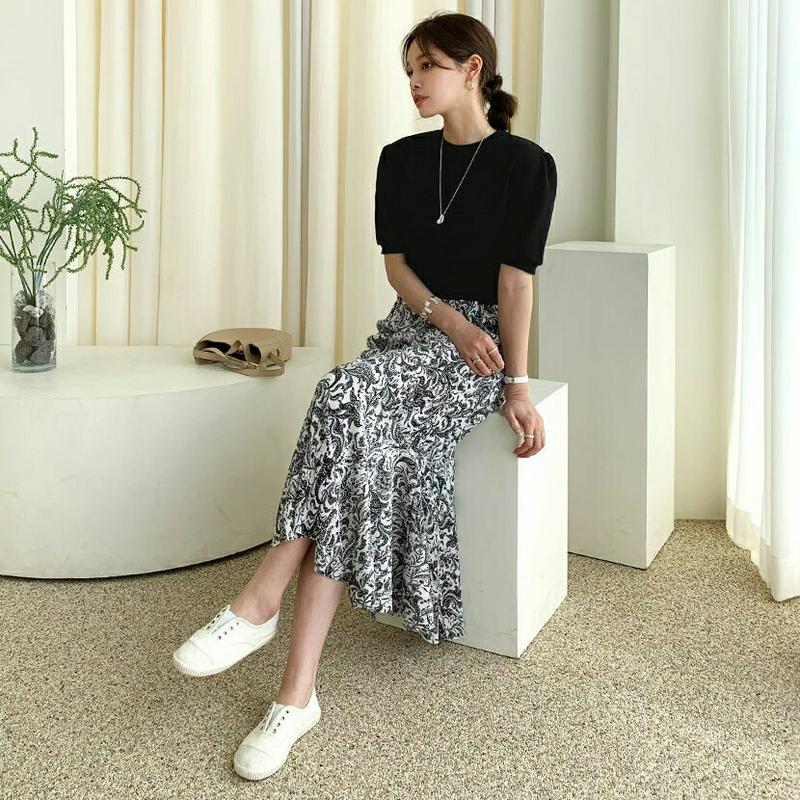 ペイズリー配色ワンピース・全2色・b62148 レディース【ops】【ワンピース ロング ロングワンピース 半袖 ペイズリー バ