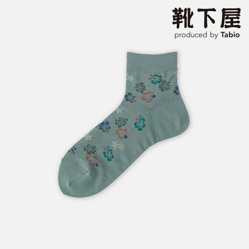 【あす楽】【Tabio MEN】 メンズ ハイビスカスショート丈 / 靴下屋 靴下 タビオ くつ下 ショート メンズ 日本製