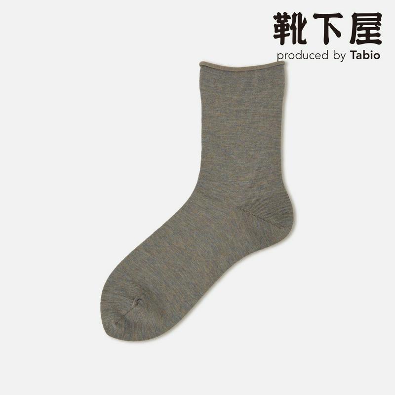 【全品送料無料～6/26 09:59迄】【あす楽】【公式 Tabio】 メランジ ロール ショートソックス / 靴下屋 靴下 タビオ くつ下 ショート ソックス 履き口ゆったり レディース 黒 日本製