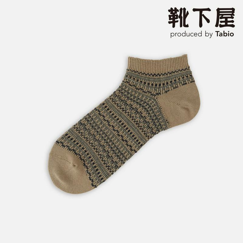 【あす楽】【Tabio MEN】 メンズ 綿麻リンクス幾何学スニーカー用 / 靴下屋 靴下 タビオ くつ下 スニーカー用ソックス