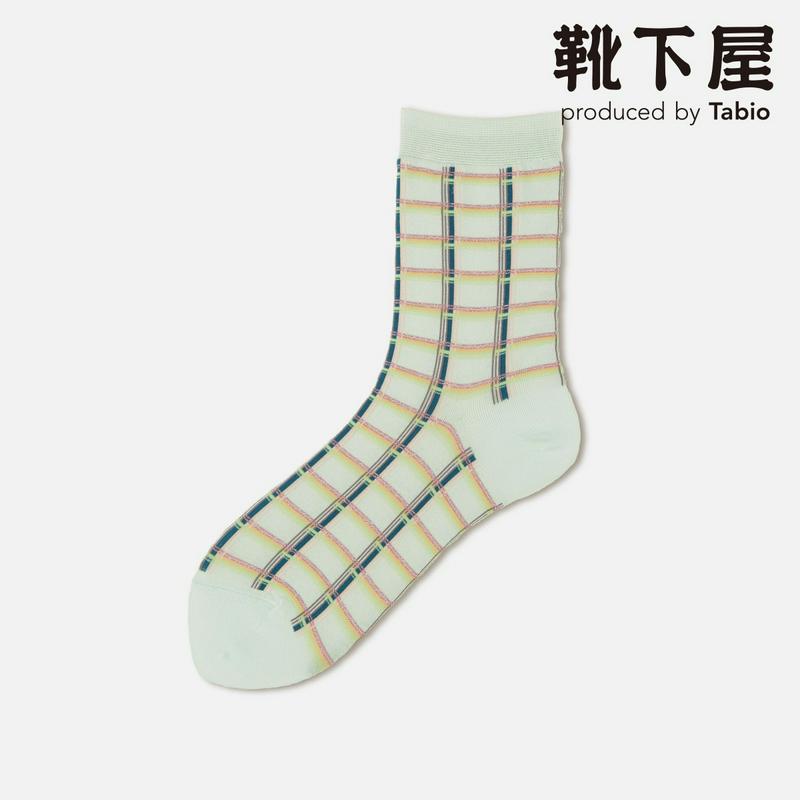【あす楽】【Tabio】 パステルチェックショートソックス / 靴下屋 靴下 タビオ くつ下 ショート レディース 日本製