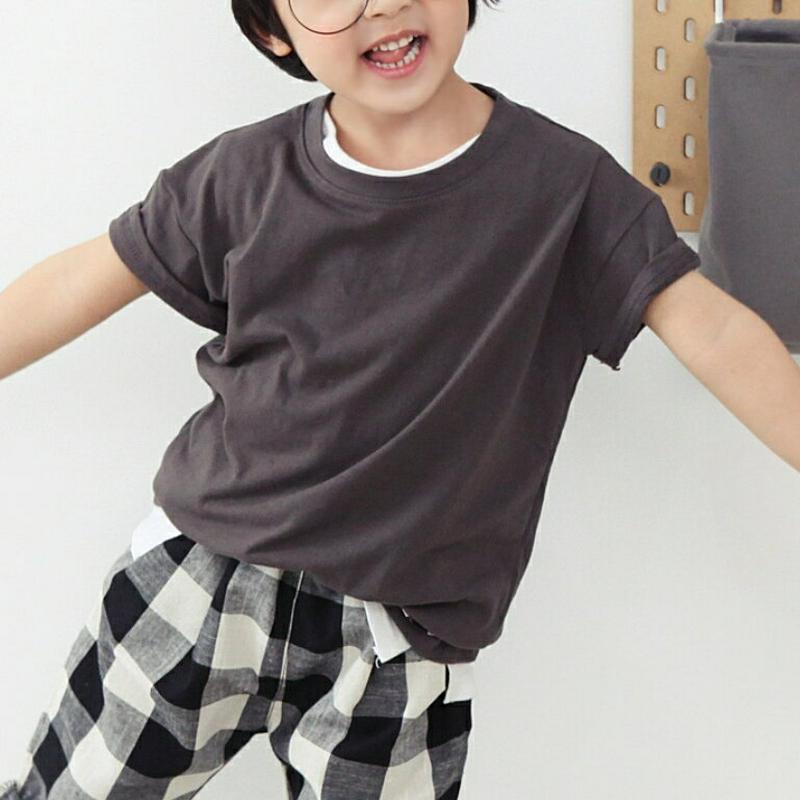 ラウンドネックパッチTシャツ・p002096 キッズ【3~8才】【tops】【トップス Tシャツ 半袖 ハーフスリーブ 無地T 単色 無地 シンプル カジュアル ラフ 女の子 男の子 子供 こども 子供服 こども服】【KIDS】