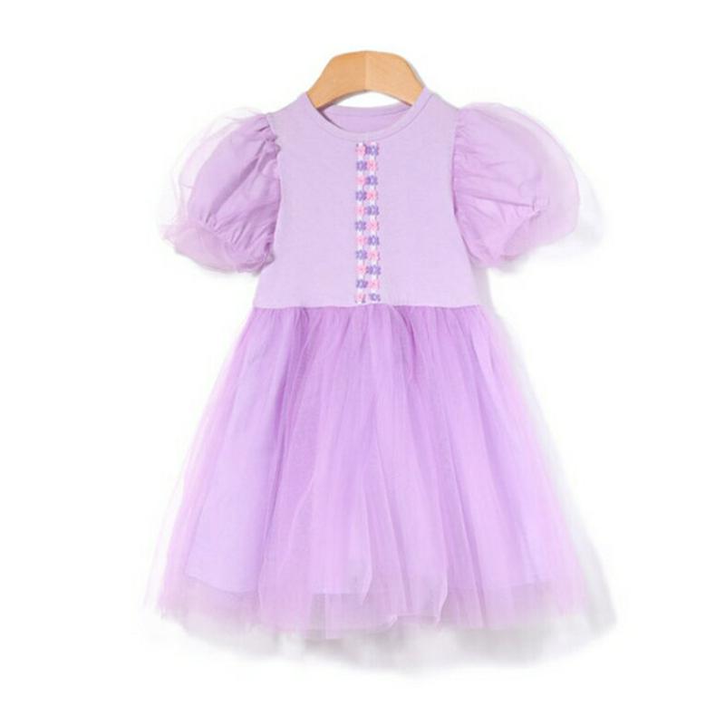 チュールフラワーラインワンピース・p002163 キッズ【3~8才】【ops】【ワンピース チュールワンピース チュール 半袖 パフスリーブ パフ フェミニン 可愛い かわいい 女の子 子供 こども 子供服 こども服】【KIDS】