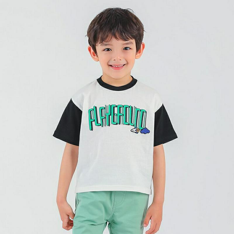 Playground半袖Tシャツ・p002065 キッズ【3~8才】【tops】【トップス Tシャツ 半袖 ロゴ ロゴT カジュアル ラフ 女の子 男の子 子供 こども 子供服 こども服】【KIDS】