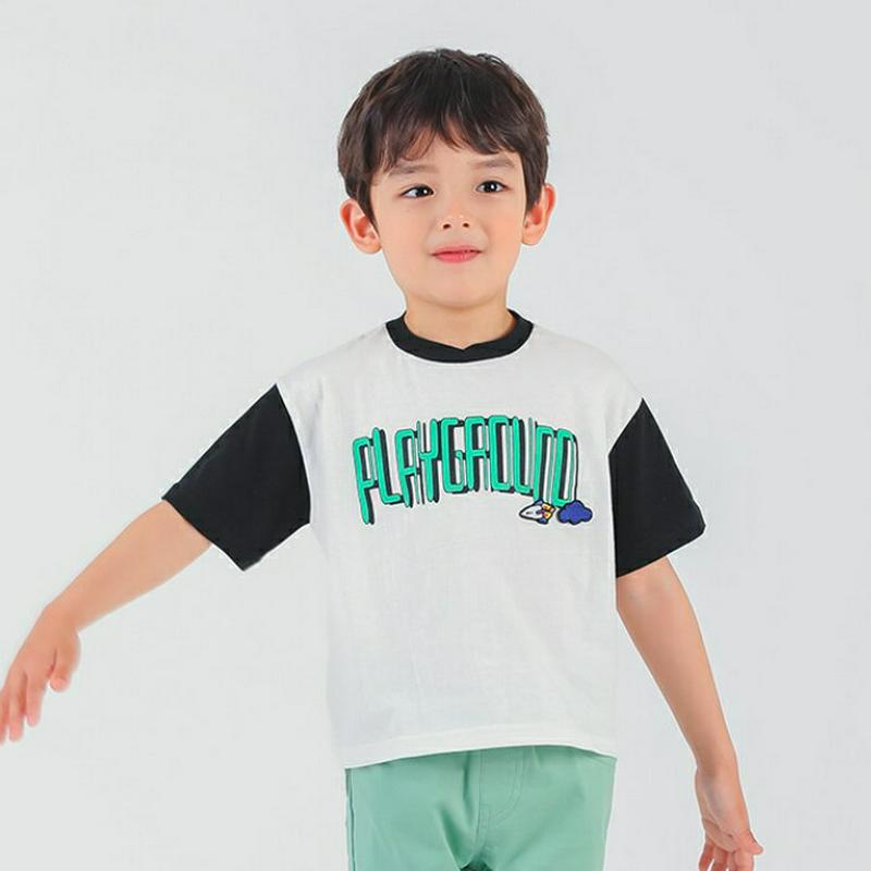 Playground半袖Tシャツ・p002065 キッズ【3~8才】【tops】【トップス Tシャツ 半袖 ロゴ ロゴT カジュアル ラフ 女の子 男の子 子供 こども 子供服 こども服】【KIDS】
