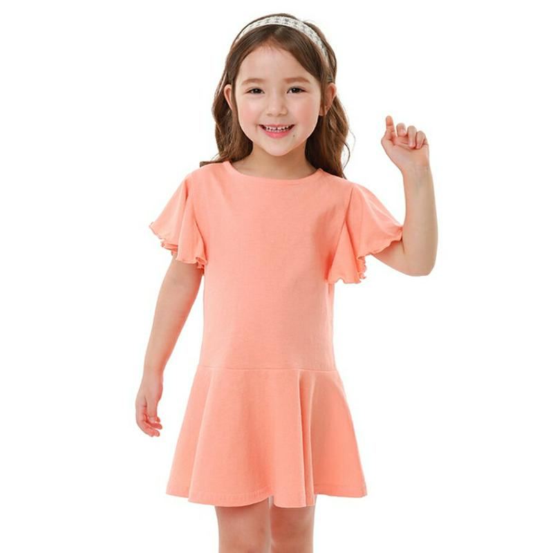 フリルスリーブワンピース・p002119 キッズ【3~8才】【ops】【ワンピース 半袖 単色 無地 シンプル フリル フリルスリーブ ガーリー 可愛い かわいい 女の子 子供 こども 子供服 こども服】【KIDS】