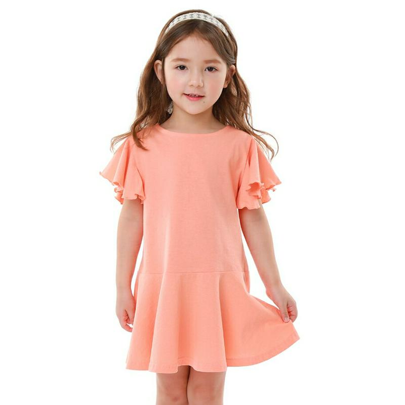 フリルスリーブワンピース・p002119 キッズ【3~8才】【ops】【ワンピース 半袖 単色 無地 シンプル フリル フリルスリーブ ガーリー 可愛い かわいい 女の子 子供 こども 子供服 こども服】【KIDS】