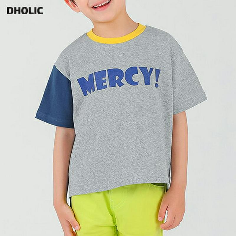 MERCYカラーブロックTシャツ・p001938 キッズ【3~8才】【tops】【トップス Tシャツ 半袖 ハーフスリーブ ロゴT ロゴ カジュアル 女の子 男の子 子供 こども 子供服 こども服】【KIDS】