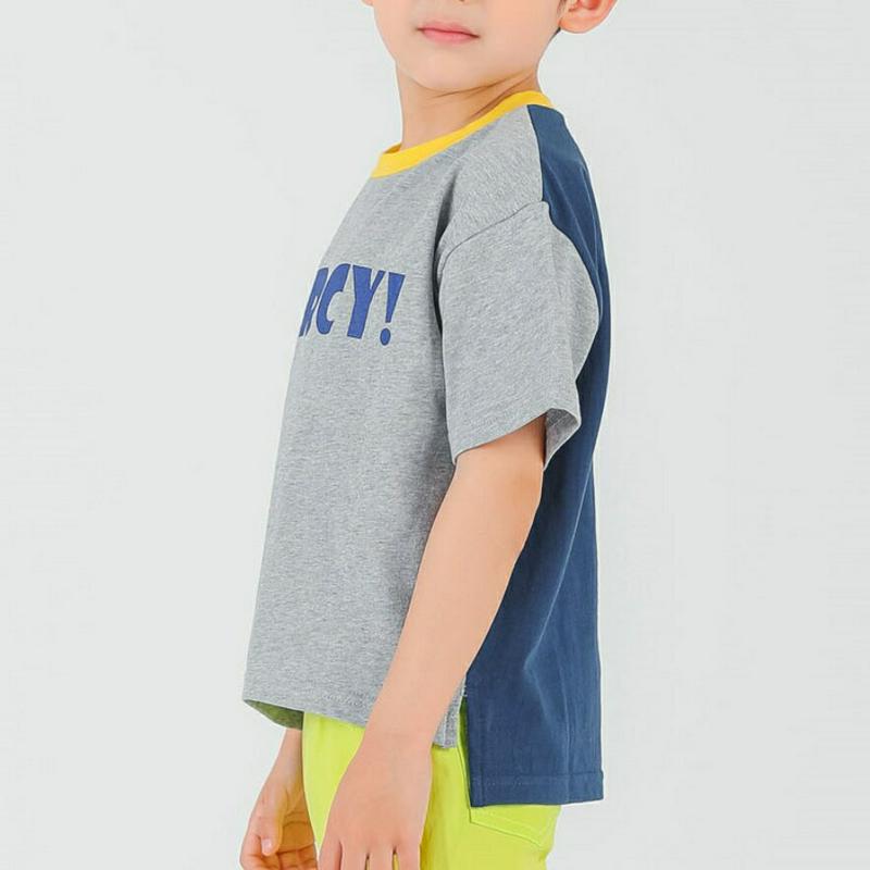 MERCYカラーブロックTシャツ・p001938 キッズ【3~8才】【tops】【トップス Tシャツ 半袖 ハーフスリーブ ロゴT ロゴ カジュアル 女の子 男の子 子供 こども 子供服 こども服】【KIDS】