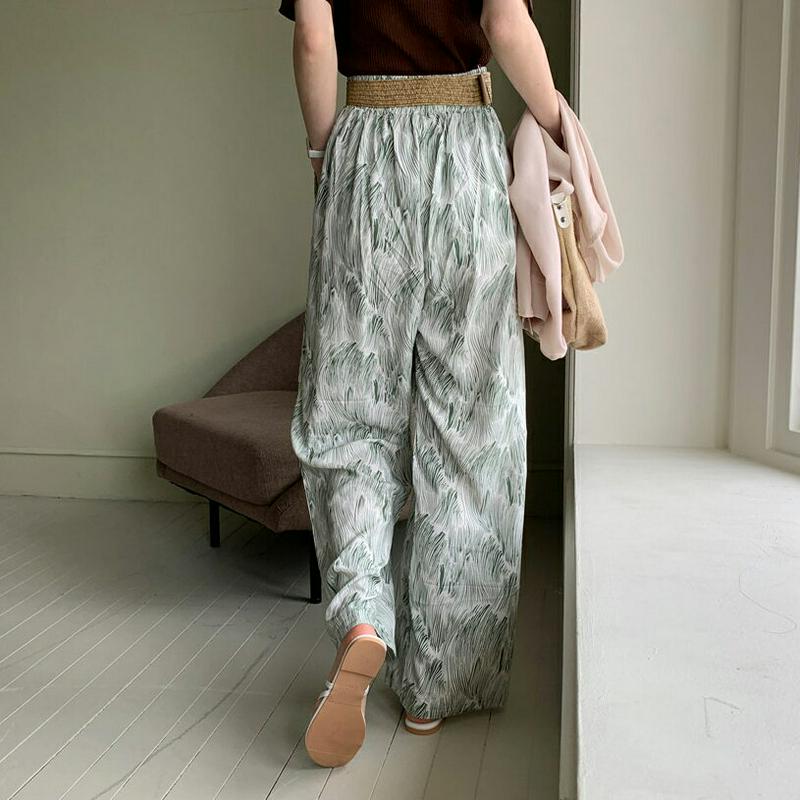 パターンワイドパンツ・全2色・62210 レディース【pt】【パンツ ズボン ボトムス ロングパンツ ワイドパンツ ロング ワイ