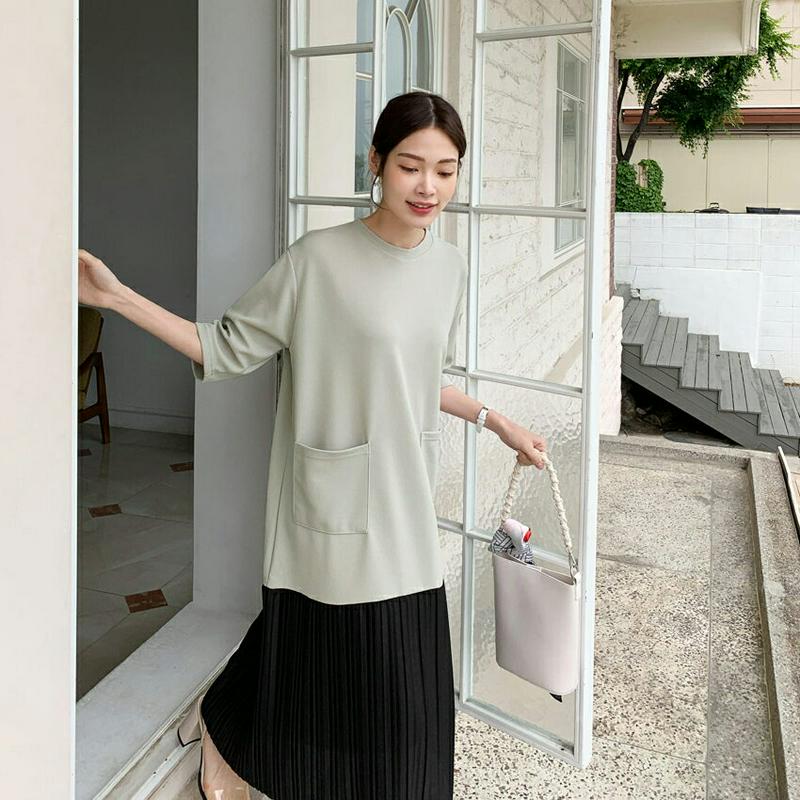 プリーツヘム配色ワンピース・全3色・b62201 レディース【ops】【ワンピース ミディ丈 ミディワンイース プリーツ プリー