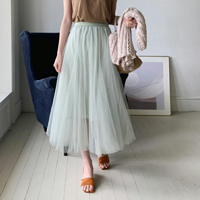 チュールフレアスカート・全5色・b62209 レディース【sk】【スカート ロング ロングスカート チュール チュールスカート 