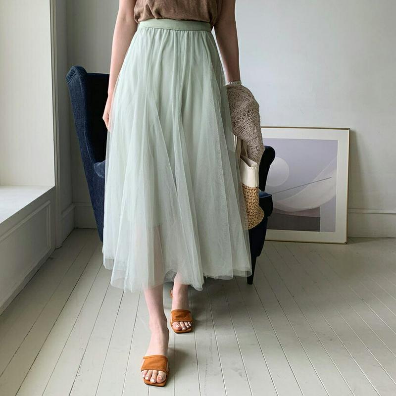 チュールフレアスカート・全5色・b62209 レディース【sk】【スカート ロング ロングスカート チュール チュールスカート 