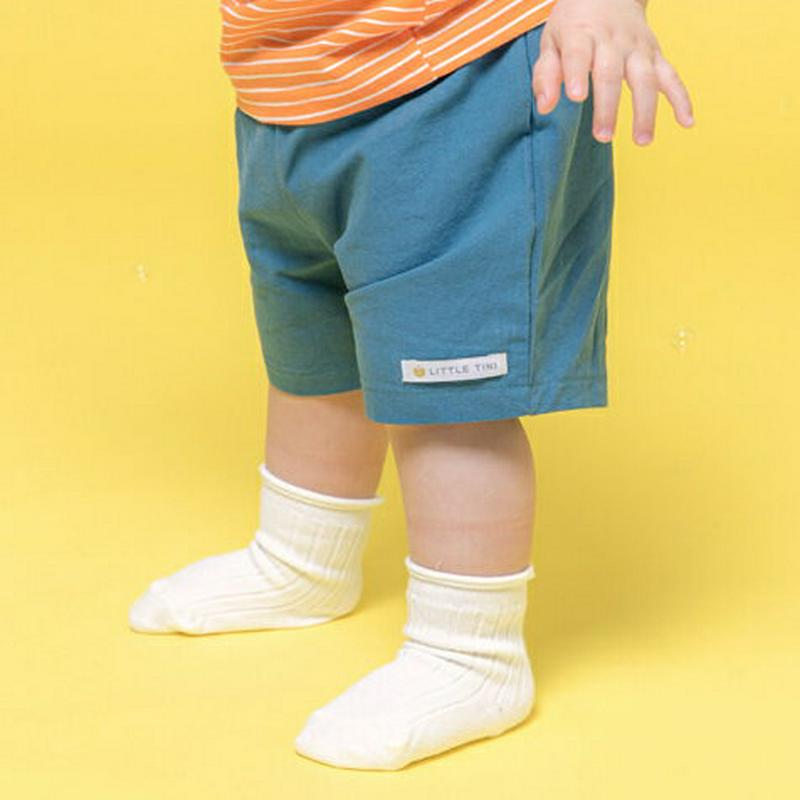タグポイントパンツ(ブルー) p002074 キッズ 【0~2才】【pt】【ボトムス パンツ ハーフ ショート 半ズボン 短パン ウエストゴム 無地 女の子 男の子 子供 子供服 乳幼児 ベビー用 ベビー服 赤ちゃん 出産祝い プレゼント 春 夏】【KIDS】