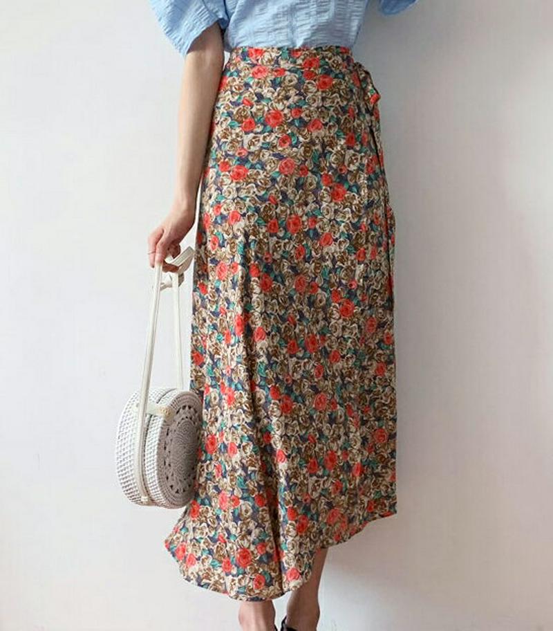 フローラルラップスカート・全3色・b59324 レディース 【sk】【スカート ロング ロングスカート　ラップスカート ラップデ