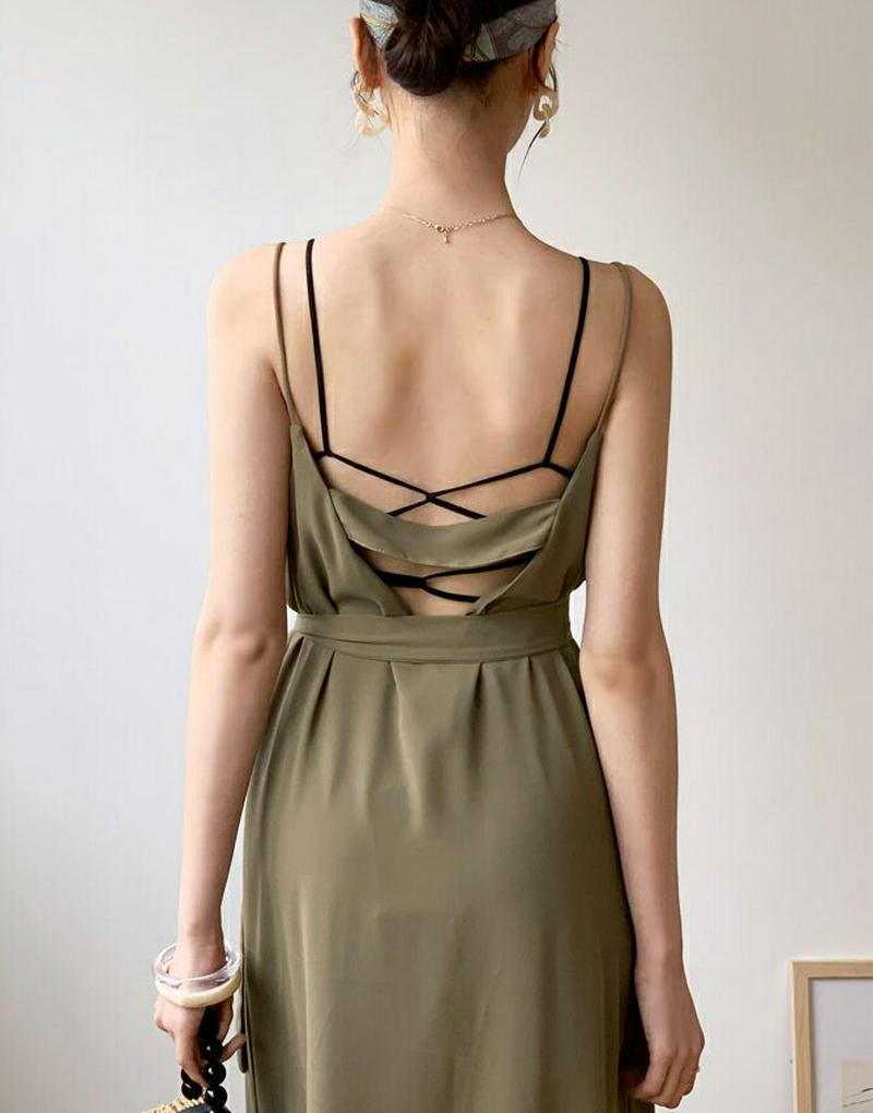 ストラップ付キャミワンピース・全3色・t59376 レディース 【ops】【ワンピース ロング ロングワンピース キャミソール 