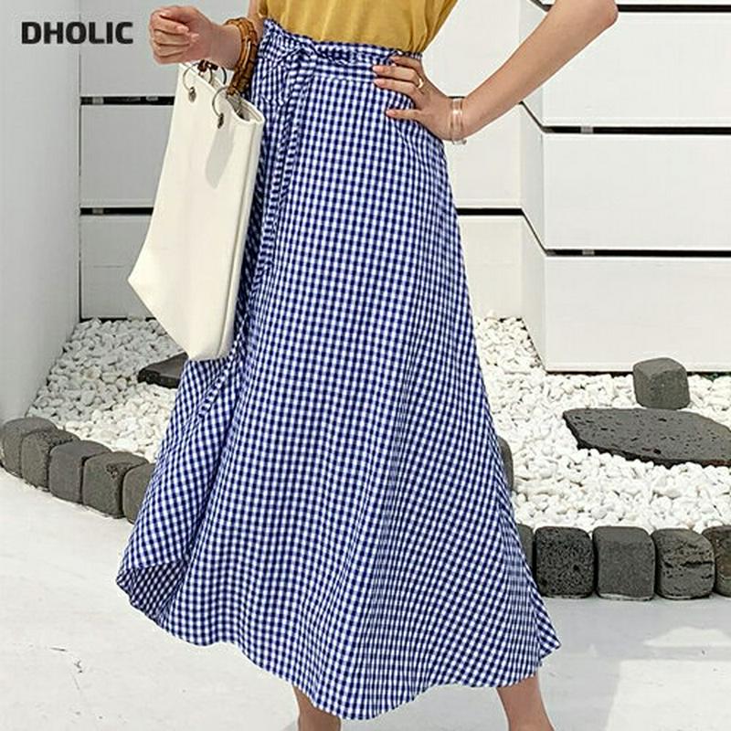 ストラップ付チェックフレアスカート・全2色・b59327 レディース 【sk】【スカート ロング ロングスカート チェック チェ