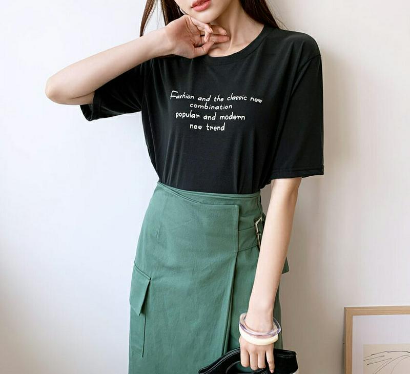 ミニレタリングTシャツ・全4色・t59313 レディース 【tops】【トップス Tシャツ 半袖 ハーフスリーブ レタリング ロ
