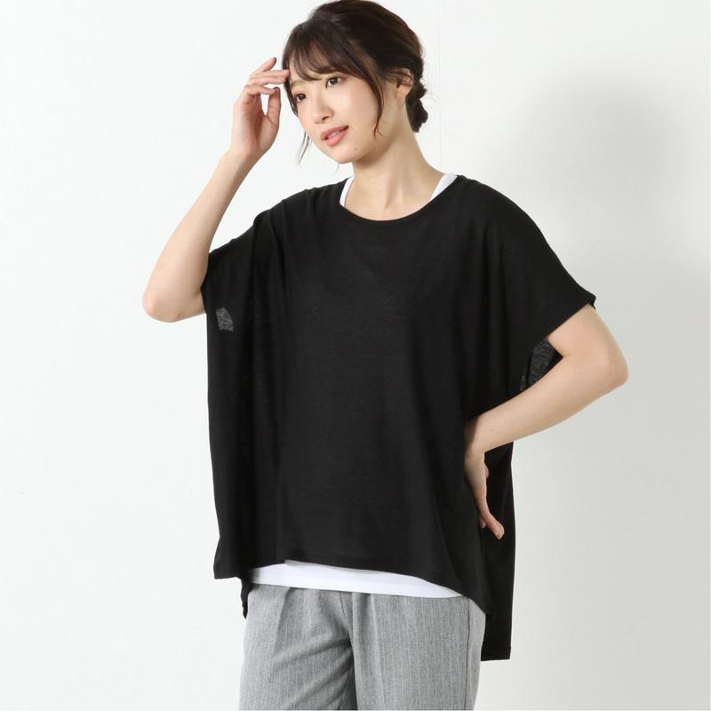 梨地ドルマンＴシャツ＋タンクトップ　アンサンブル